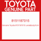 Genuine Toyota 8151187015 Lens&body,front