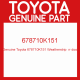 Genuine Toyota 678710K151 Weatherstrip  rr doo