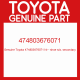 Genuine Toyota 474803676071 Nr - shoe s/a, secondary